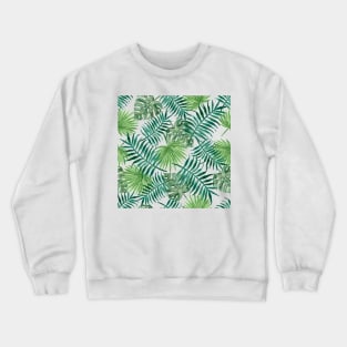 Palm Leaf Print Crewneck Sweatshirt